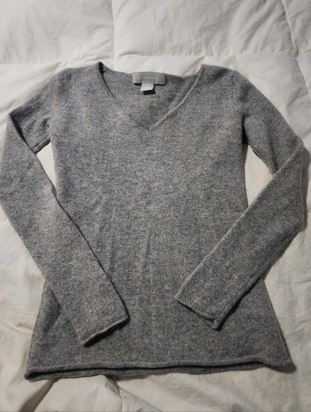 ply cashmere sweater Gray V Neck Size XS